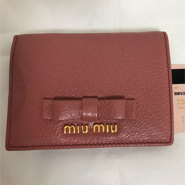 訳あり ミュウミュウ マドラス リボン 二つ折り 財布 ピンク miumiu ...