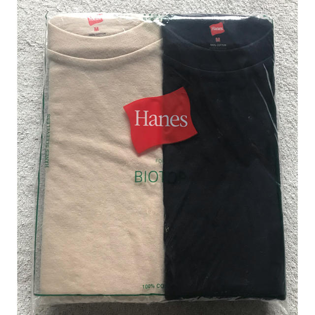 新品・未使用　Hanes BIOTOP タンクトップ　ネイビー　ベージュ　新品