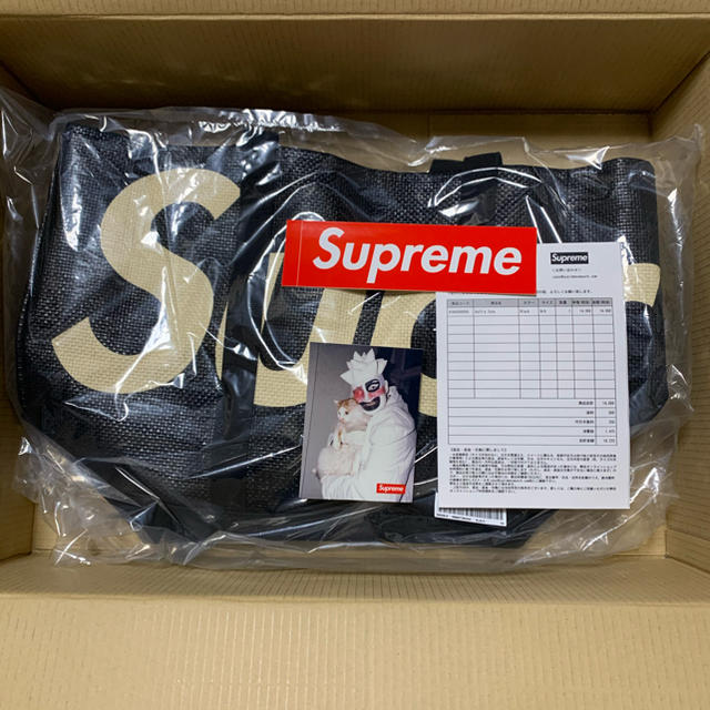 【新品未使用】Supreme Raffia Tote Black トート　バッグ購入店Supremeオンライン