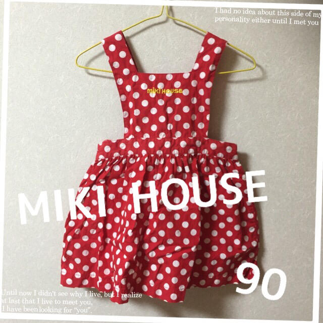 mikihouse(ミキハウス)のミキハウス♡エプロンワンピース キッズ/ベビー/マタニティのキッズ服女の子用(90cm~)(ワンピース)の商品写真