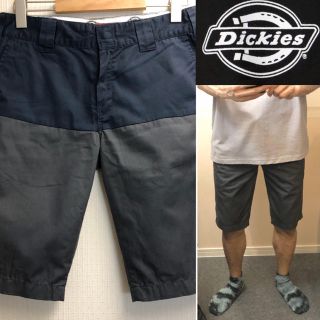 ディッキーズ(Dickies)のDickiesハーフパンツショートパンツグレーネイビー切替メンズ(ショートパンツ)