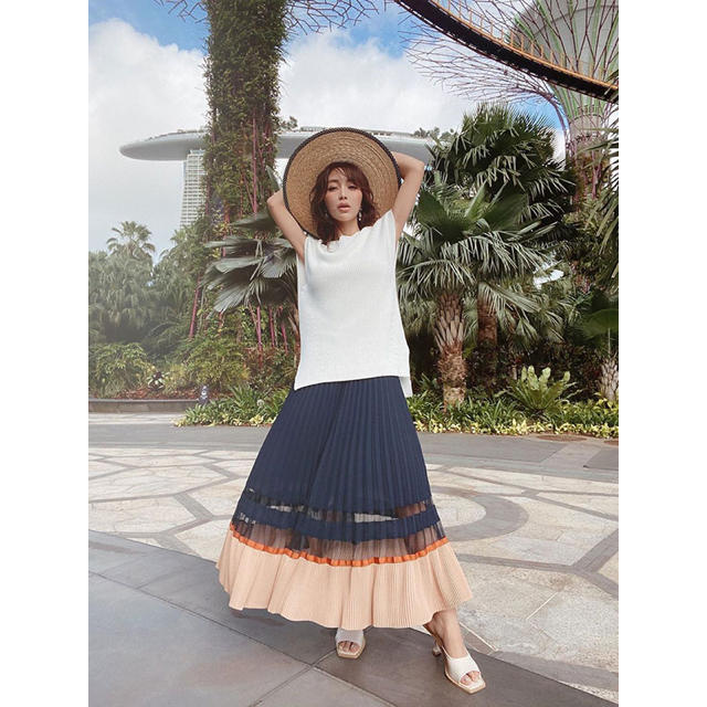 eimy♡シアーコンビプリーツスカートnavy | tradexautomotive.com