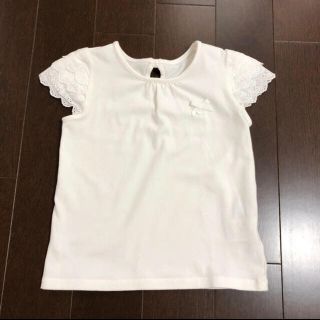 タルティーヌ エ ショコラ(Tartine et Chocolat)の【美品】タルティーヌエショコラ　半袖レースカットソー　110(Tシャツ/カットソー)