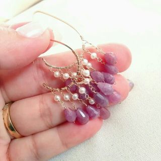 14kgf ルビーシャンデリアピアス☆(ピアス)