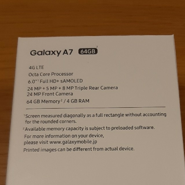 Galaxy(ギャラクシー)のGALAXY A7 　ゴールド スマホ/家電/カメラのスマートフォン/携帯電話(スマートフォン本体)の商品写真