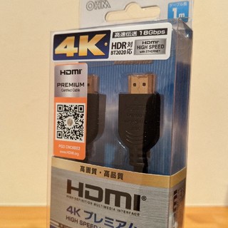 HDMI ケーブル 1m 4kプレミア厶 OHM(映像用ケーブル)