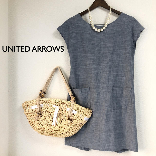 UNITED ARROWS(ユナイテッドアローズ)の【ユナイテッド アローズ】美品❁︎フレンチスリーブワンピース レディースのワンピース(ひざ丈ワンピース)の商品写真