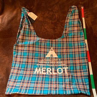 メルロー(merlot)のタグ付き 新品 メルロー マドラスチェック 大きな マルシェバッグ(トートバッグ)