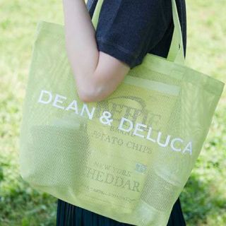 ディーンアンドデルーカ(DEAN & DELUCA)のDEAN&DELUCA メッシュトートバッグ ライムグリーン　Lサイズ(トートバッグ)