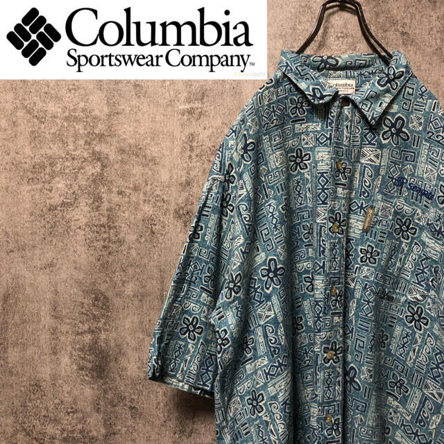 Columbia(コロンビア)の【激レア】コロンビア☆刺繍ロゴ・ロゴタグ入り半袖スラブレトロ総柄シャツ メンズのトップス(シャツ)の商品写真