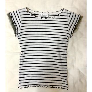 ロペピクニック(Rope' Picnic)の🇫🇷【ロペピクニック】　チュール袖　ボーダー  半袖　カットソー🇫🇷(Tシャツ(半袖/袖なし))