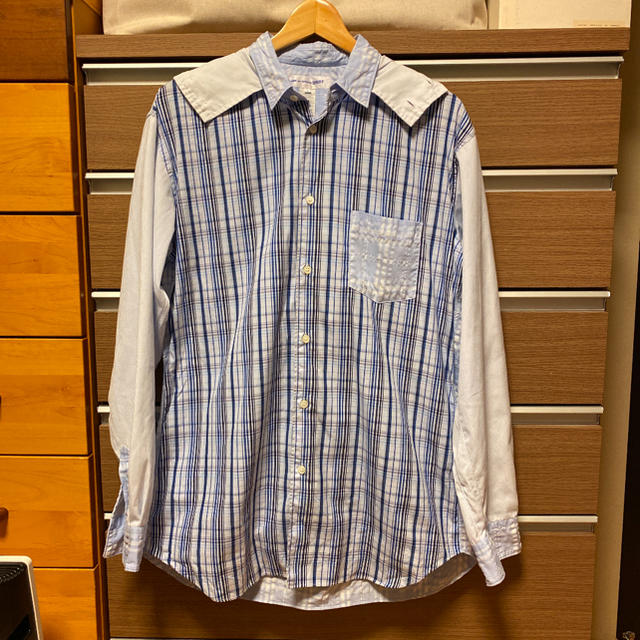 COMME des  GARCONS shirt 切替しフードシャツ L