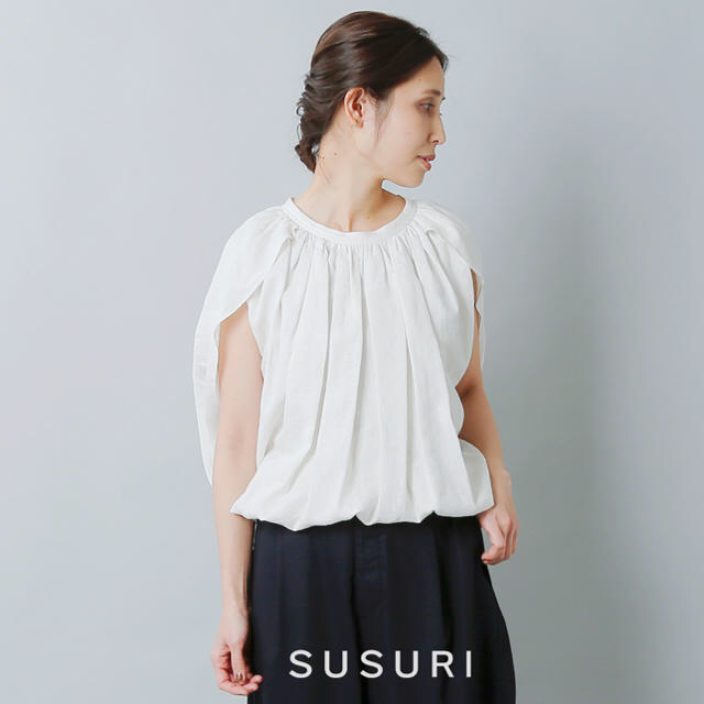 YAECA(ヤエカ)のsusuri /2020SS今季 LINEN SILK PEONY BLOUSE レディースのトップス(シャツ/ブラウス(半袖/袖なし))の商品写真