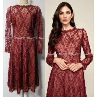 タダシショウジ(TADASHI SHOJI)の新品♡TADASHI SHOJI タダシショージ 3Dフラワーワンピース(ひざ丈ワンピース)