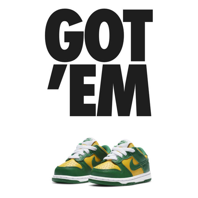 NIKE(ナイキ)の【新品】NIKE＊Dunk Low "Brazil" 8センチ キッズ/ベビー/マタニティのベビー靴/シューズ(~14cm)(スニーカー)の商品写真