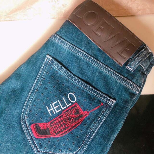 幅広type LOEWE ロエベ クロップド フレア デニムパンツ ブラック