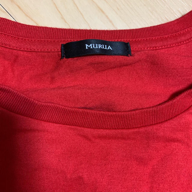 MURUA(ムルーア)のMURUA ロゴTシャツ 赤 レディースのトップス(Tシャツ(半袖/袖なし))の商品写真