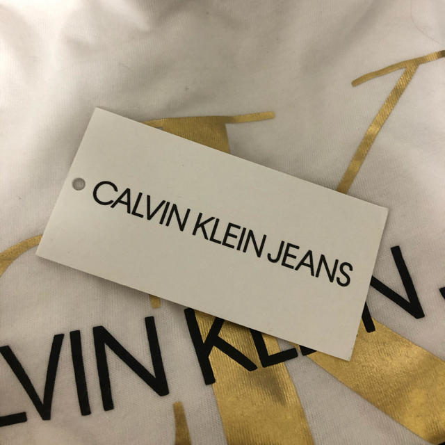 Calvin Klein(カルバンクライン)のCalvin Klein カルバンクライン Tシャツ 白 ゴールド レディースのトップス(Tシャツ(半袖/袖なし))の商品写真