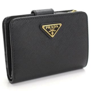 プラダ(PRADA)の【正規品】PRADA  プラダ　サフィアーノ　三角ロゴ　二つ折り財布(財布)