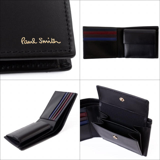 Paul Smith(ポールスミス)の新品 本革 レザー 折財布 ブラック 黒 メンズのファッション小物(長財布)の商品写真