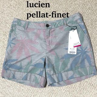 ルシアンペラフィネ(Lucien pellat-finet)のルシアンペラフィネ ショートパンツ S ヘンプ総柄 未使用 グレー(ショートパンツ)