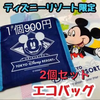 ディズニー(Disney)の【公式】ディズニー　エコバッグ　２個セット(キャラクターグッズ)