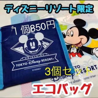 ディズニー(Disney)の【公式】ディズニー　エコバッグ　3個セット(キャラクターグッズ)