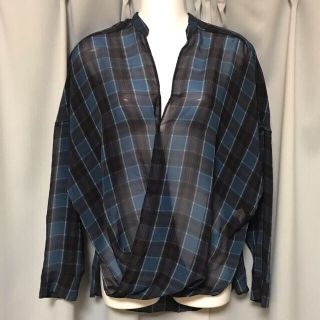 ザラ(ZARA)のZARA 長袖チェックのシースルーブラウス⭐︎(シャツ/ブラウス(長袖/七分))