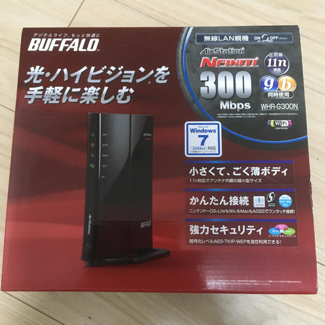 Buffalo(バッファロー)のBUFFALO WHR-G300N スマホ/家電/カメラのPC/タブレット(PC周辺機器)の商品写真