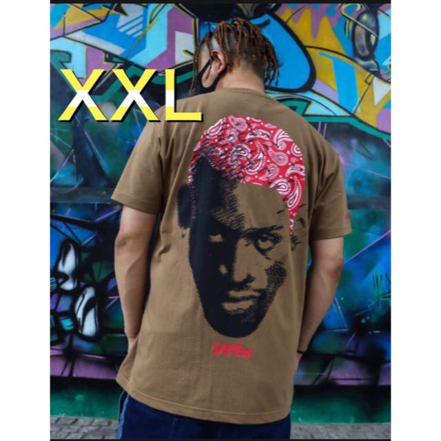 SAPEur RED Paisley Head サプール Tシャツ XXL 茶 メンズのトップス(Tシャツ/カットソー(半袖/袖なし))の商品写真