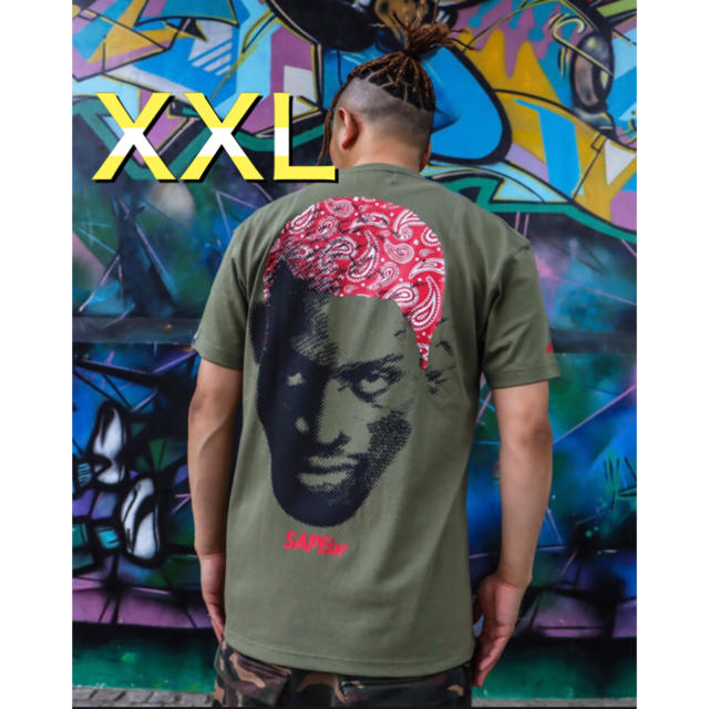 SAPEur RED PaisleyHead サプール Tシャツ XXL カーキ トップス