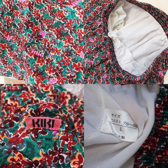 【KIKI】 美品 ピンク花柄水着 ショートパンツ 綿100% 日本製 サイズL メンズの水着/浴衣(水着)の商品写真