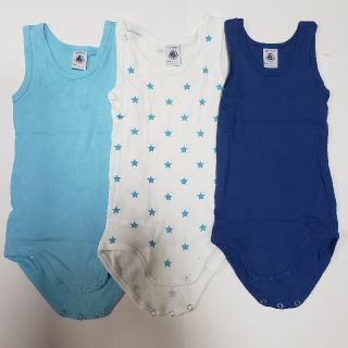 プチバトー(PETIT BATEAU)の綾紫じるし様専プチバトー  肌着  ノースリーブ ロンパース  74㎝  12m(肌着/下着)