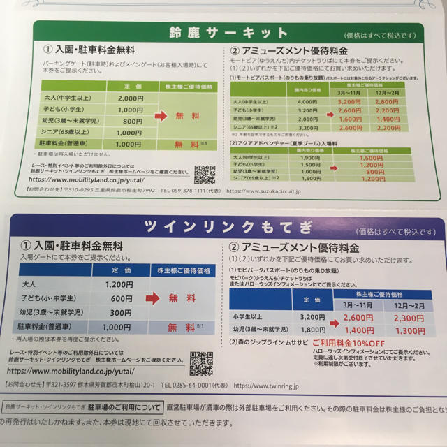 ホンダ(ホンダ)のHONDA 株主優待券 チケットの施設利用券(遊園地/テーマパーク)の商品写真