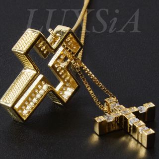 限定セール!2個セット22K plating クロスネックレス 十字架 ...