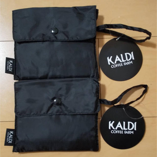 KALDI(カルディ)のカルディ KALDI エコバッグ 黒 ブラック 2個セット レディースのバッグ(エコバッグ)の商品写真