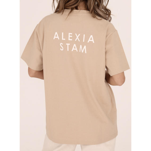 新品　ALEXIA STAM  アリシアスタン ロゴプリントTシャツ　モカ