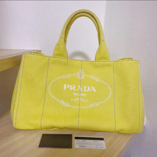 プラダ(PRADA)のPRADA カナパ　Lサイズ　アナナス　正規品　黄色　黄　きいろ　美品(トートバッグ)