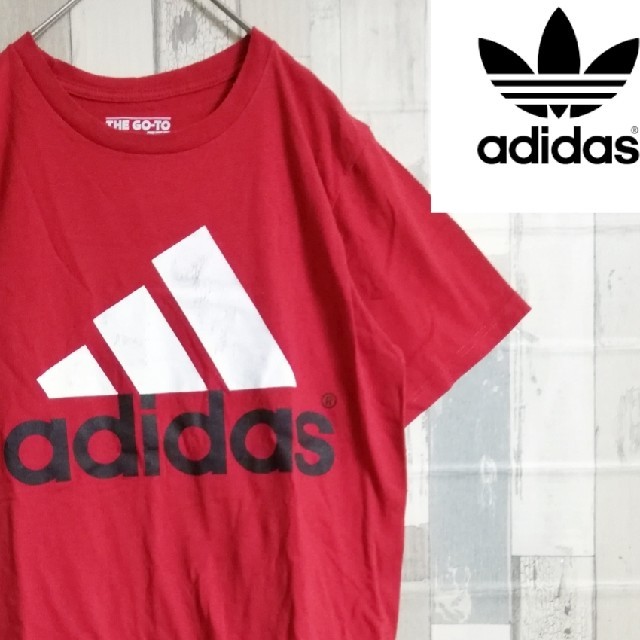 adidas(アディダス)の美品　adidas  赤Tシャツ　ビッグロゴ メンズのトップス(Tシャツ/カットソー(半袖/袖なし))の商品写真