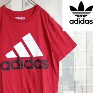 アディダス(adidas)の美品　adidas  赤Tシャツ　ビッグロゴ(Tシャツ/カットソー(半袖/袖なし))