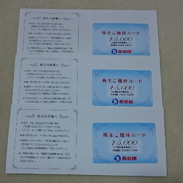 西松屋 株主優待カード 15000円分