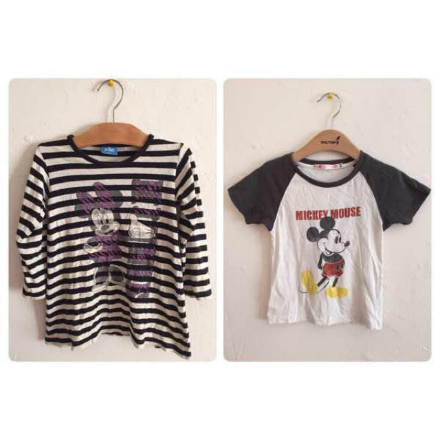 Disney(ディズニー)のdisneyディズニー Tシャツ 2枚セット100 キッズ/ベビー/マタニティのキッズ服女の子用(90cm~)(Tシャツ/カットソー)の商品写真