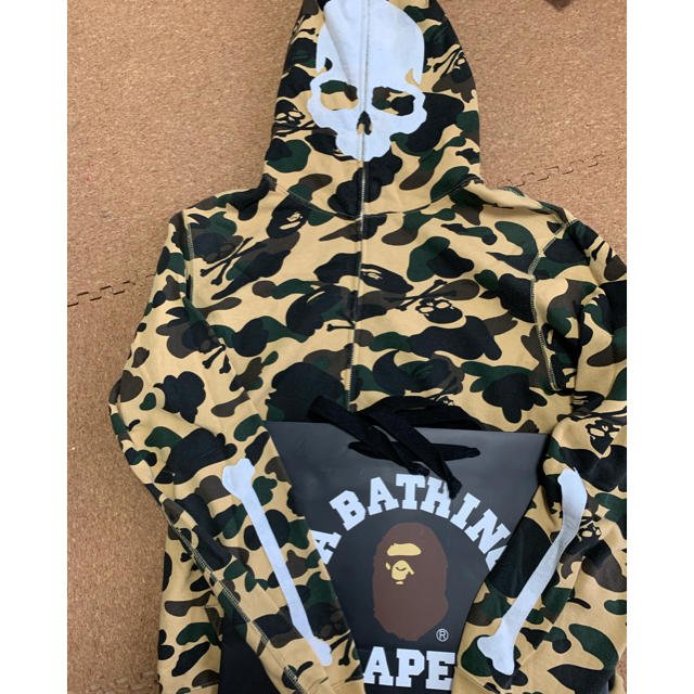 海外輸入】-A BATHING APE エイプ• フルジップ •パーカー 総柄 黒 猿