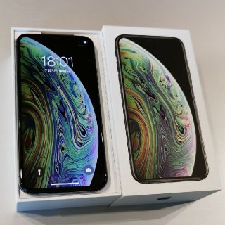 アイフォーン(iPhone)の美品★iPhoneXS64GBスペースグレー付属品新品全部付き(スマートフォン本体)