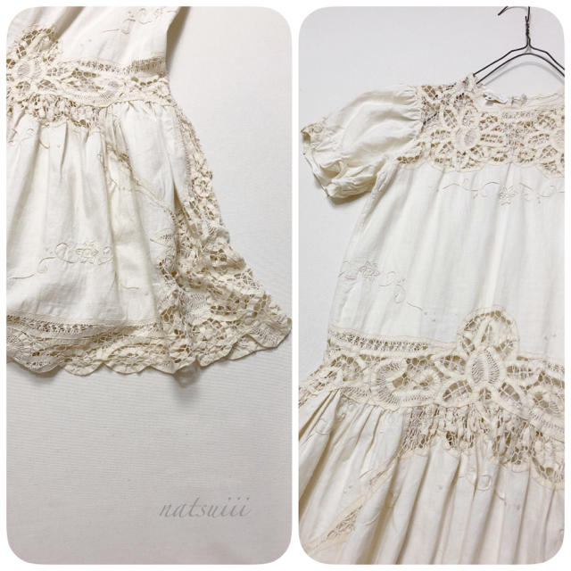 Lochie(ロキエ)のUSED vintage . カットワーク レース 刺繍 チュニック ワンピース レディースのワンピース(ミニワンピース)の商品写真