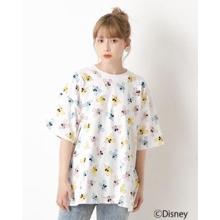 ワンアフターアナザーナイスクラップ(one after another NICE CLAUP)のミッキーマウス＆ミニーマウス／風船プリント総柄Ｔシャツ(Tシャツ(半袖/袖なし))