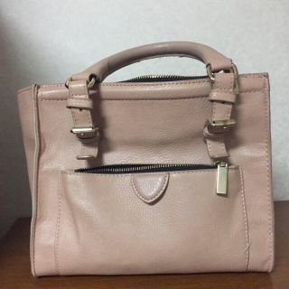 ザラ(ZARA)のZARA ピンクベージュ革バッグ(ハンドバッグ)