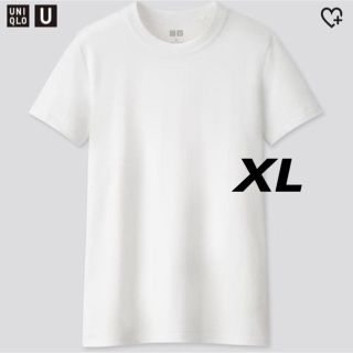 ユニクロ(UNIQLO)のUNIQLO  クルーネックT  レディース  XL  ホワイト(Tシャツ(半袖/袖なし))