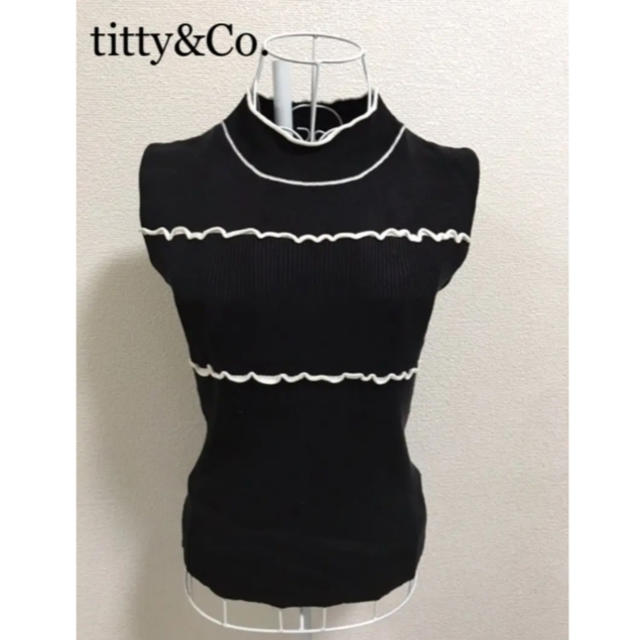 titty&co(ティティアンドコー)のグリーン様専用❗️titty&co  ハイネックノースリーブ リブニット ♡ レディースのトップス(ニット/セーター)の商品写真