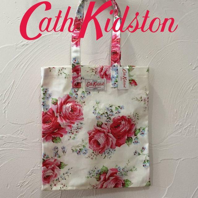 Cath Kidston(キャスキッドソン)の新品 キャスキッドソン オイルクロスブックバッグ クラシックローズホワイト レディースのバッグ(トートバッグ)の商品写真